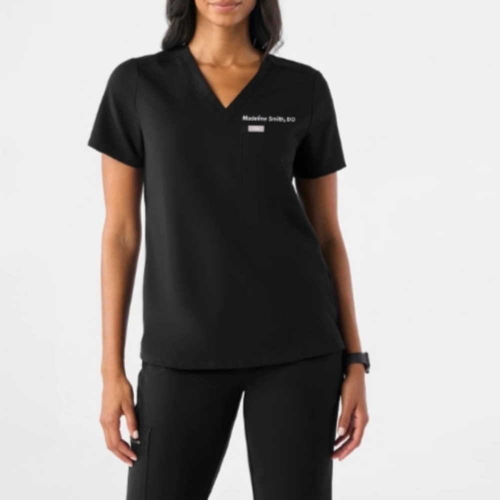 Figs Black Catarina One Pocket Scrub Top Size Large